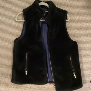 Black faux fur Jcrew Vest
